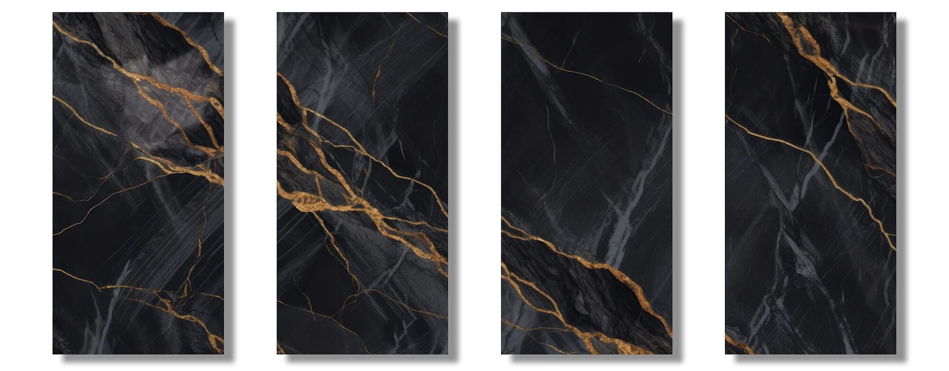 set Natural black marble luxury